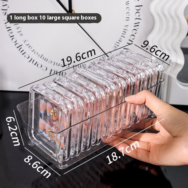 Transparent Manicure Small Wear Nail Box Handmade Nail Storage Box - Image 7