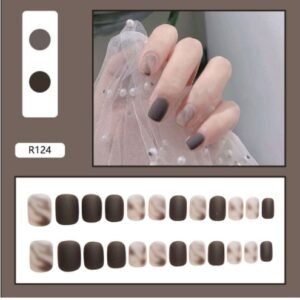 Fake Nails Press On Short Reusable With Designs