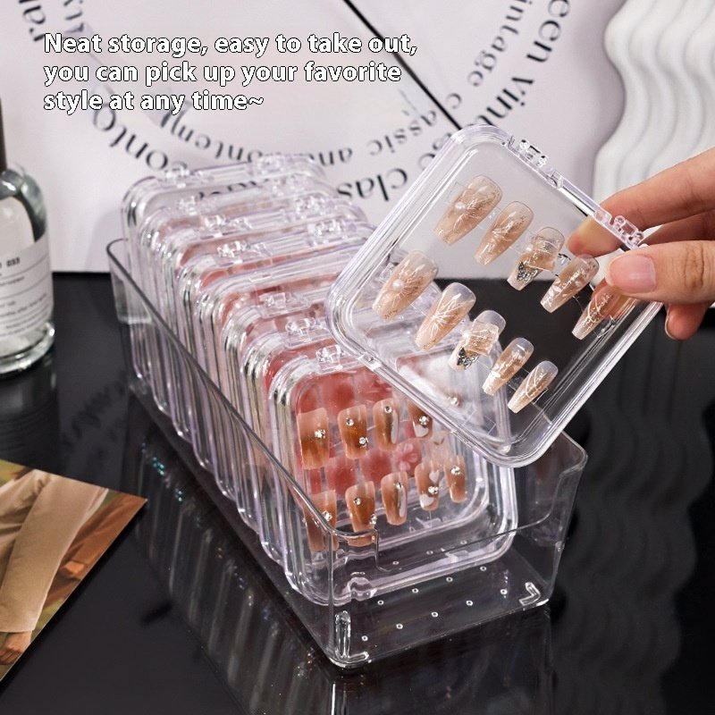 Transparent Manicure Small Wear Nail Box Handmade Nail Storage Box - Image 2